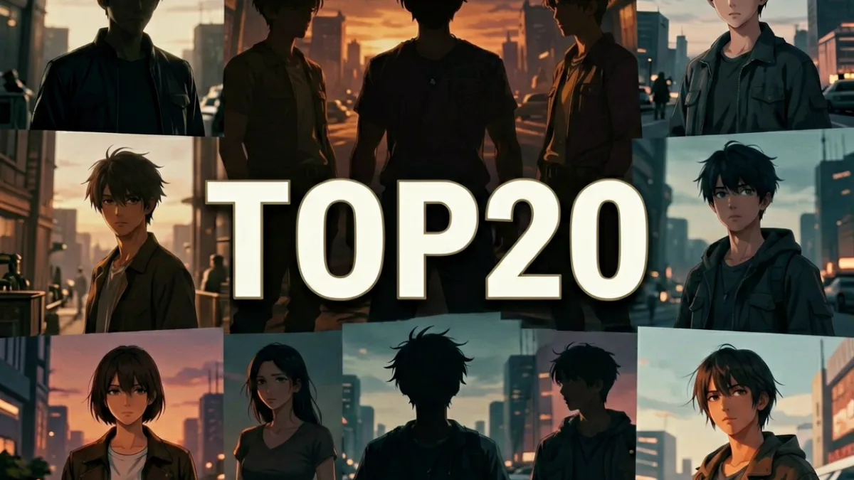 h动漫推荐TOP20榜单封面，展示多部高分动漫的代表性画面拼合成的精选主视觉